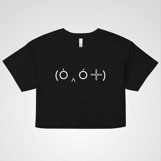 Cute Angry Emoticon Crop Top for women