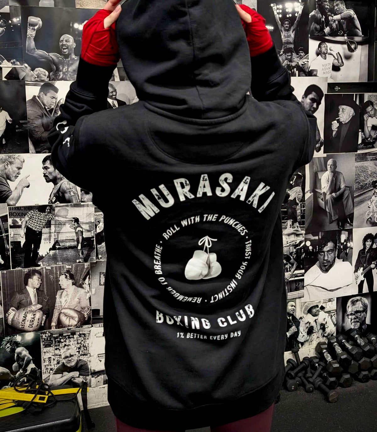 Rear view of Murasaki Boxing Club hoodie - size Large